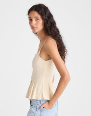Darted Peplum Cami Top VANILLA