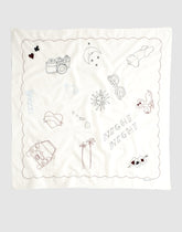 Embroidered Bandana in Cotton EMBROIDERED DIARY WHITE