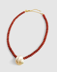 Shell Beaded Choker Necklace ANTIQUE GOLD