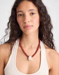 Shell Beaded Choker Necklace ANTIQUE GOLD
