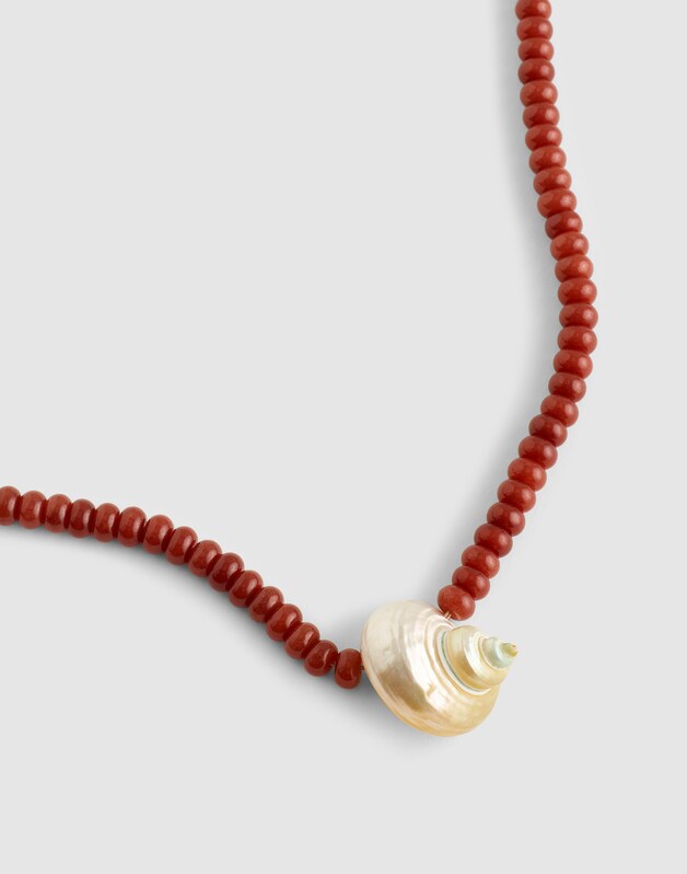 Shell Beaded Choker Necklace ANTIQUE GOLD