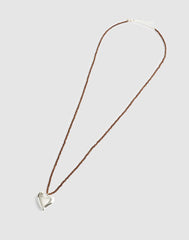 Beaded Pendant Necklace WARM SILVER