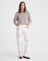 Embroidered Slim Boyfriend Jean TILE WHITE