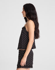 Ruffled Cami Top JET BLACK