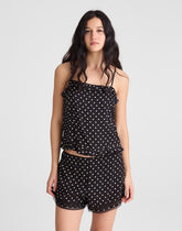 Ruffled Cami Top JET BLACK