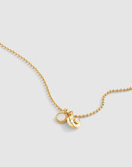 Mother-of-Pearl Ball Chain Necklace ANTIQUE GOLD