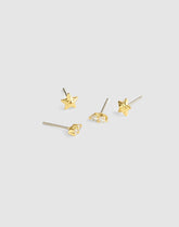 Star Stud Earring Set WARM GOLD