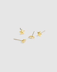 Star Stud Earring Set WARM GOLD