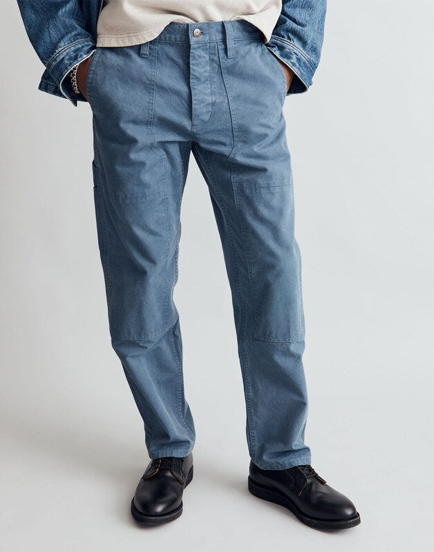 Relaxed Straight Workwear Pants DEEP RIVER