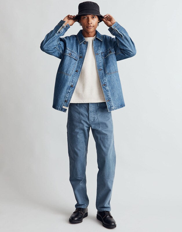 Relaxed Straight Workwear Pants DEEP RIVER