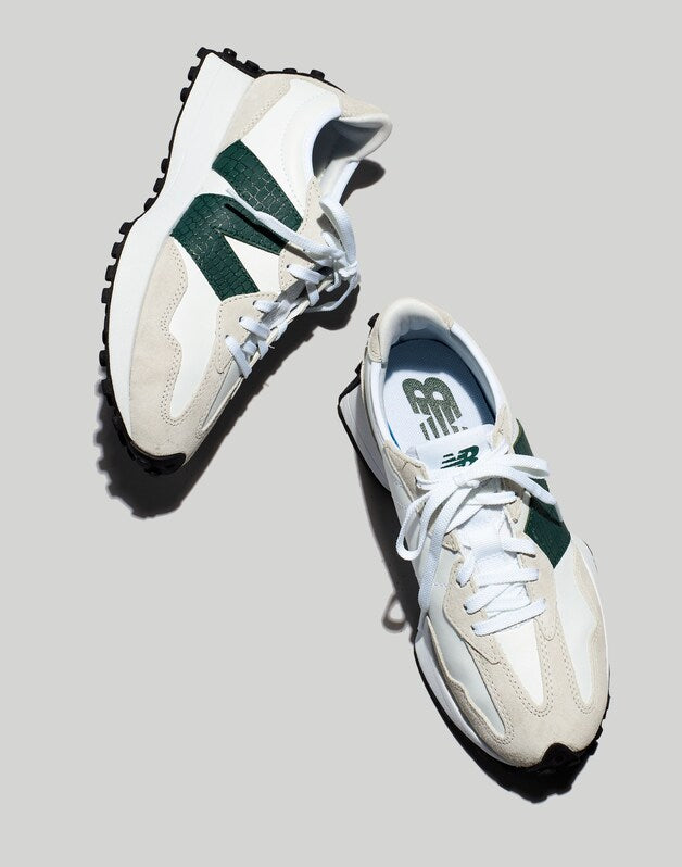 New Balance&reg; Suede 327 Sneakers WHITE NIGHTWATCH GREEN