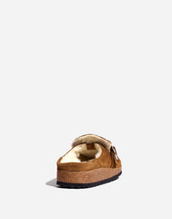 Birkenstock&reg; Suede Buckley Clogs in Shearling TEA/NATURAL