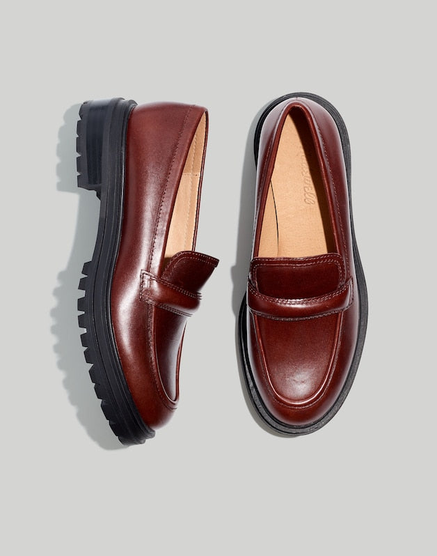 The Bradley Lugsole Loafer in Leather CHERRY WOOD