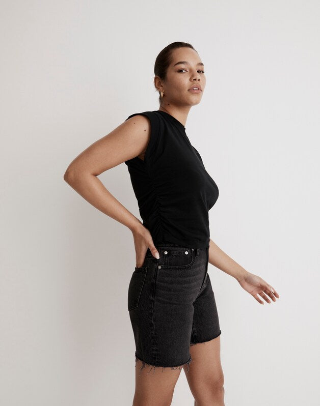 Side-Cinch Muscle Tee TRUE BLACK