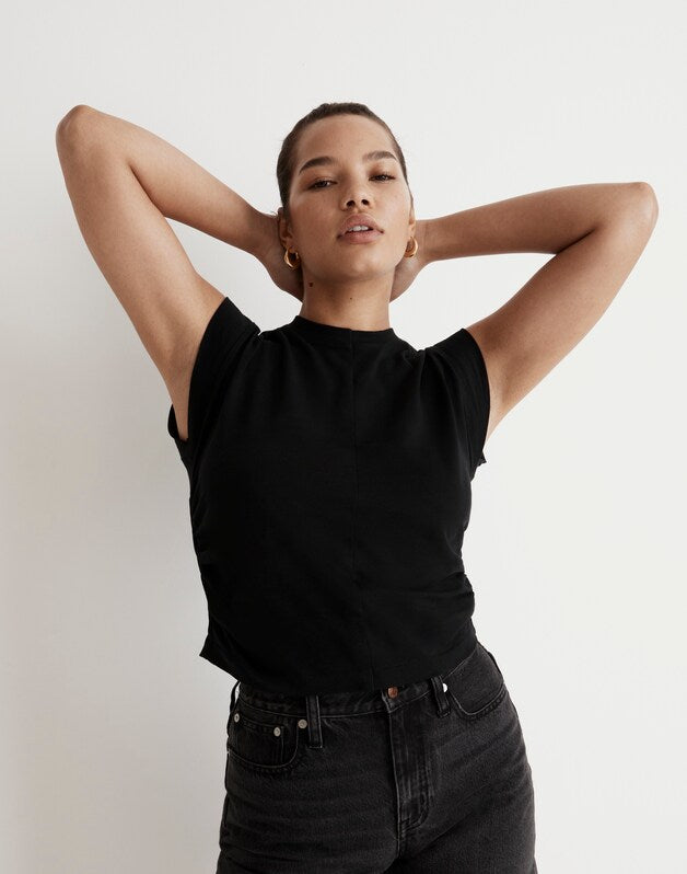Side-Cinch Muscle Tee TRUE BLACK