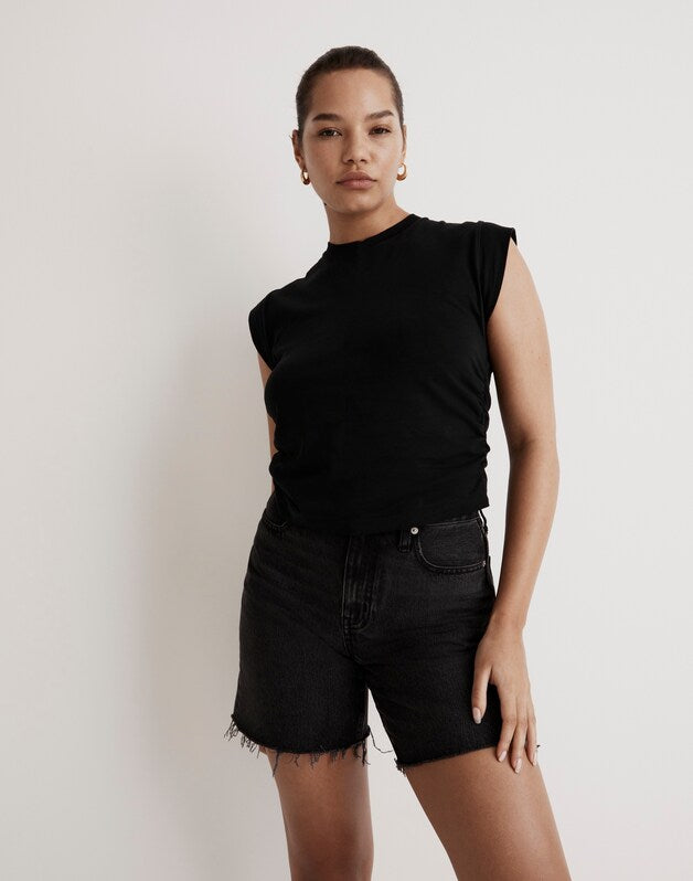 Side-Cinch Muscle Tee TRUE BLACK