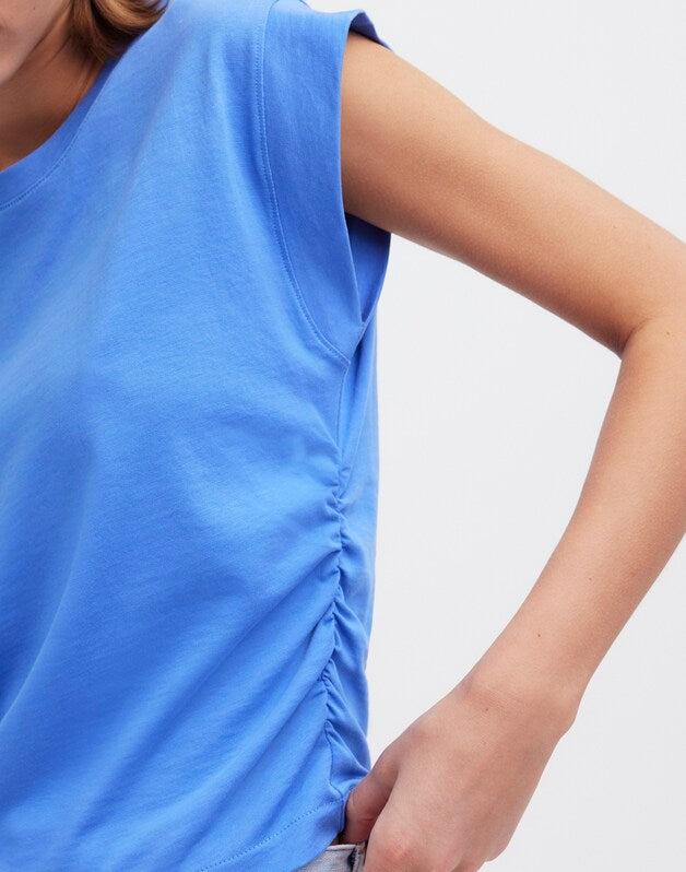 Side-Cinch Muscle Tee CELESTE