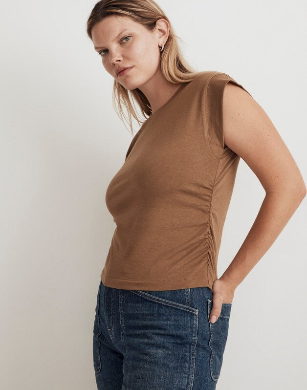 Side-Cinch Muscle Tee FADED BIRCH