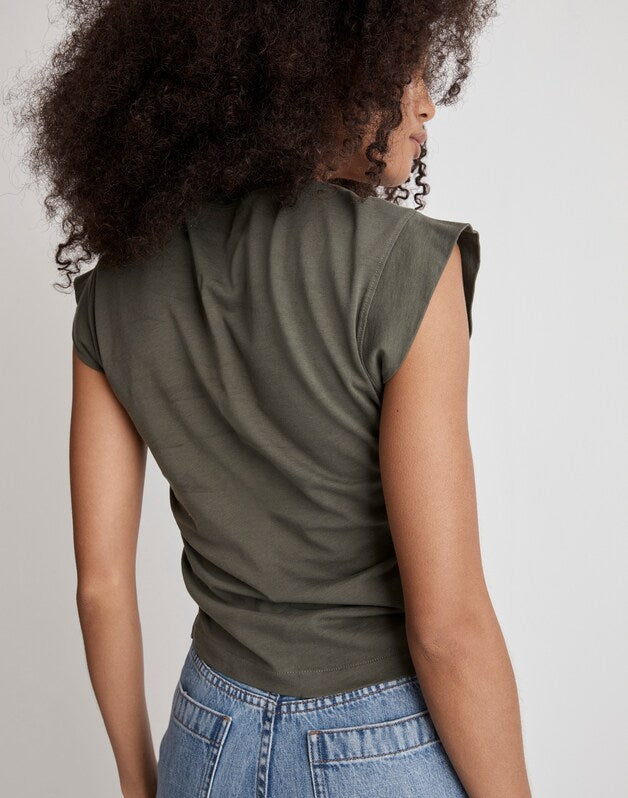 Side-Cinch Muscle Tee FORAGED GREEN