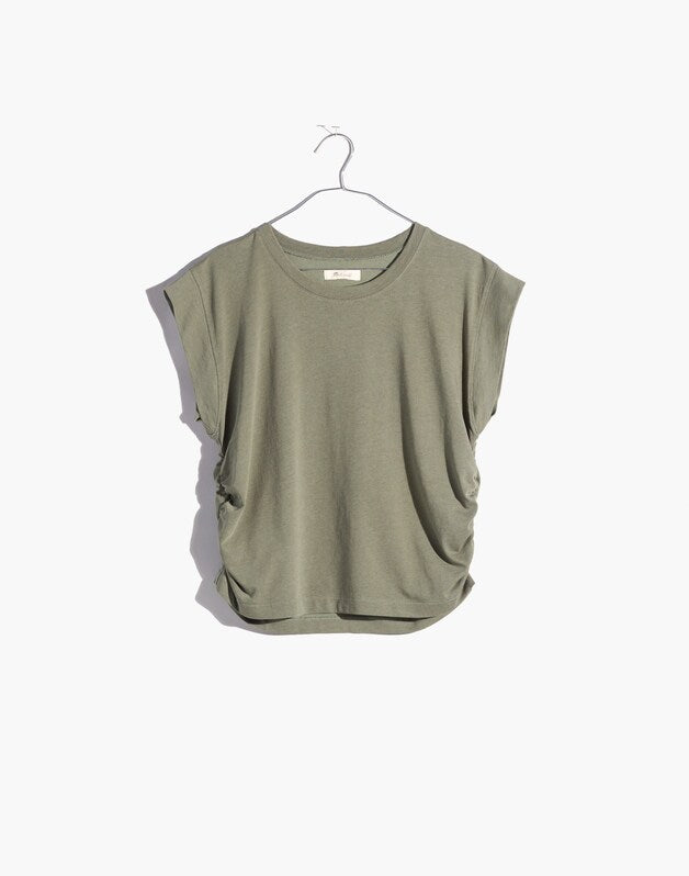 Side-Cinch Muscle Tee FORAGED GREEN