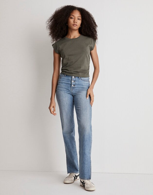 Side-Cinch Muscle Tee FORAGED GREEN
