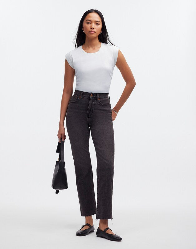 Side-Cinch Muscle Tee EYELET WHITE