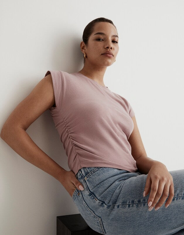 Side-Cinch Muscle Tee WARM THISTLE