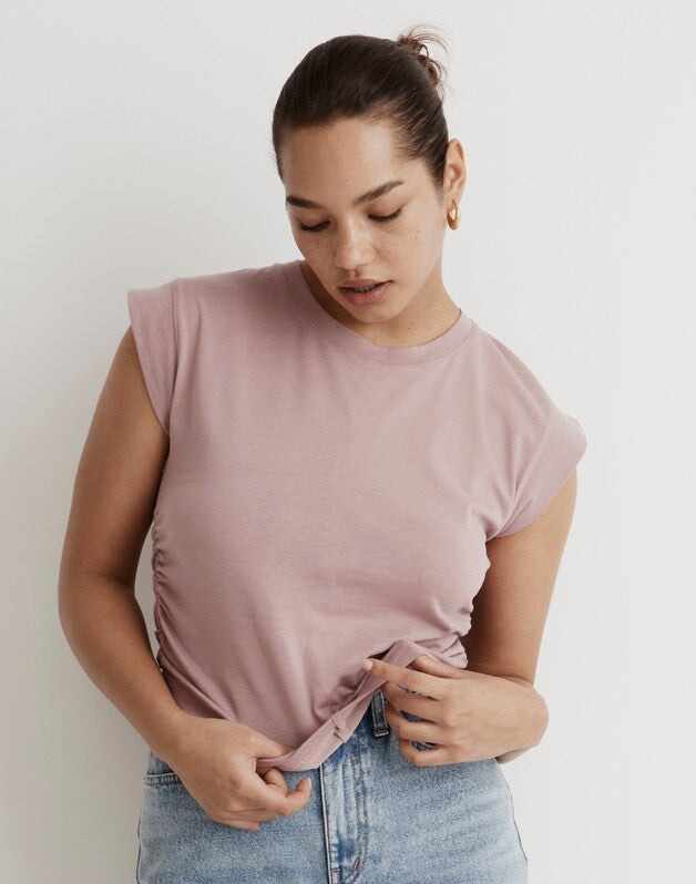 Side-Cinch Muscle Tee WARM THISTLE