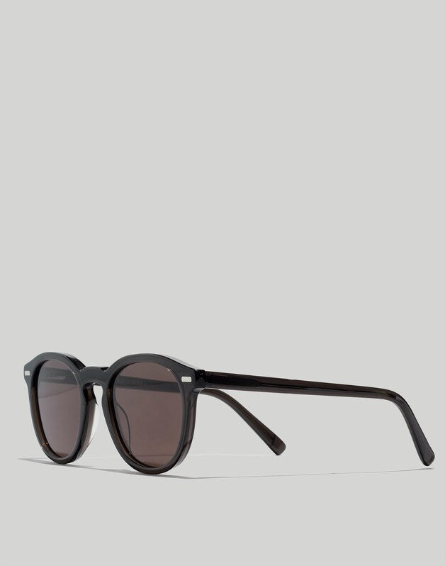 Round Acetate Sunglasses TRUE BLACK