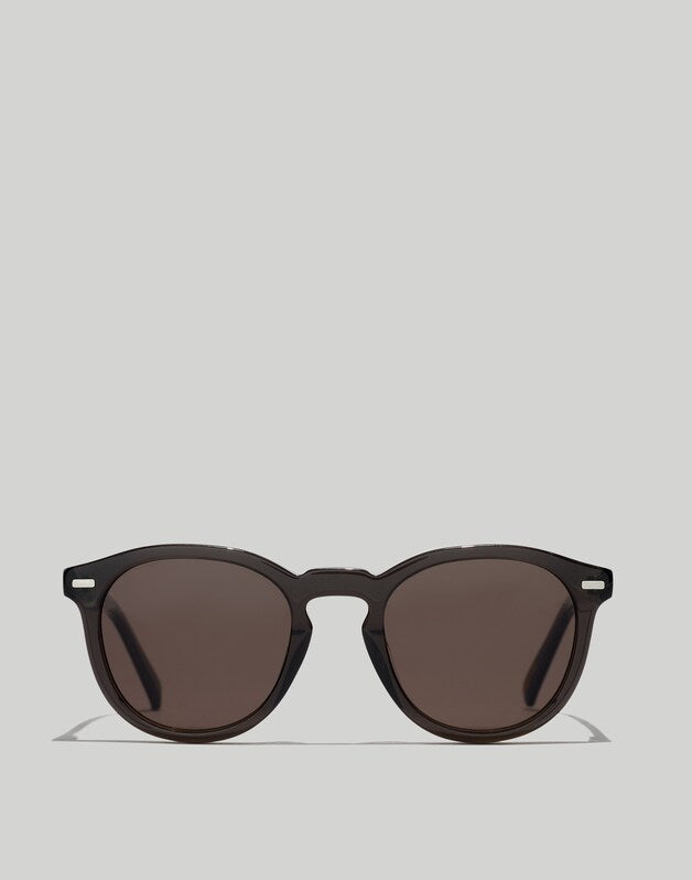 Round Acetate Sunglasses TRUE BLACK