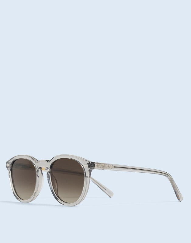 Round Acetate Sunglasses SILVER GRANITE
