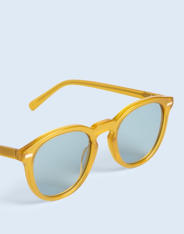 Round Acetate Sunglasses GOLDEN SUNFLOWER