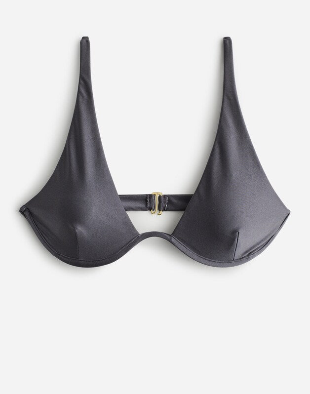 Jade Swim Paloma Bikini Top SLATE SHEEN