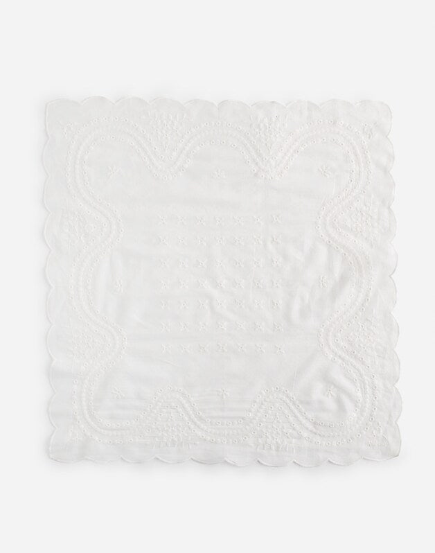 Organic Cotton Eyelet Bandana WHITE