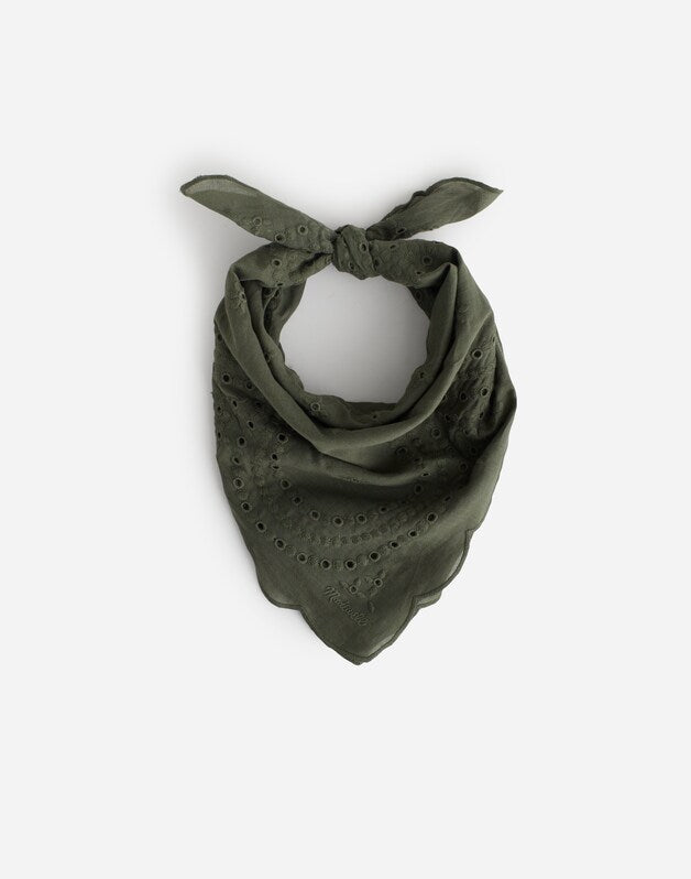 Organic Cotton Eyelet Bandana FORAGED GREEN