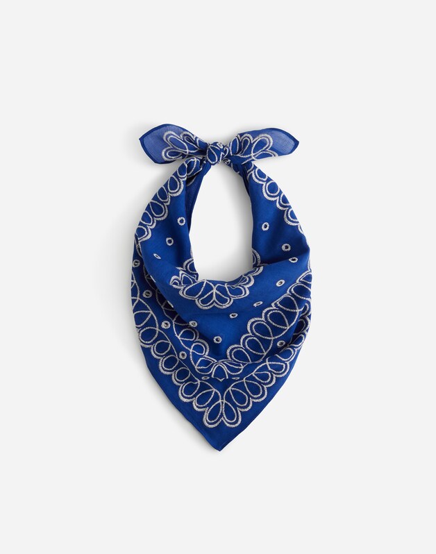 Organic Cotton Eyelet Bandana BRILLIANT SAPPHIRE