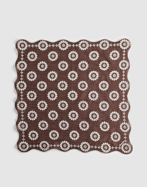 Organic Cotton Eyelet Bandana DARK BROWN