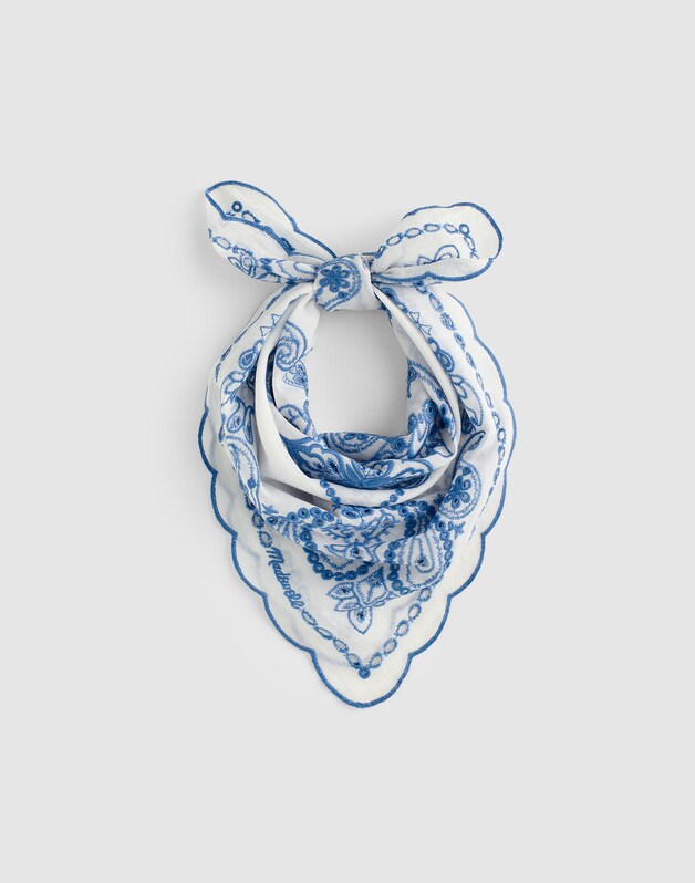 Organic Cotton Eyelet Bandana BANDANA EYELET RETRO BLUE