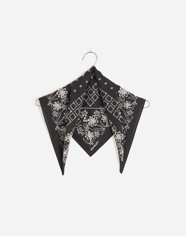 Organic Cotton Eyelet Bandana BLACK COAL