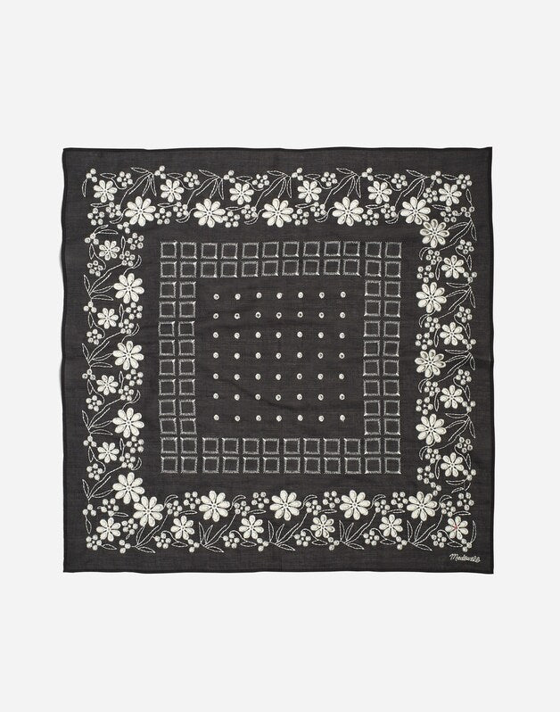 Organic Cotton Eyelet Bandana BLACK COAL