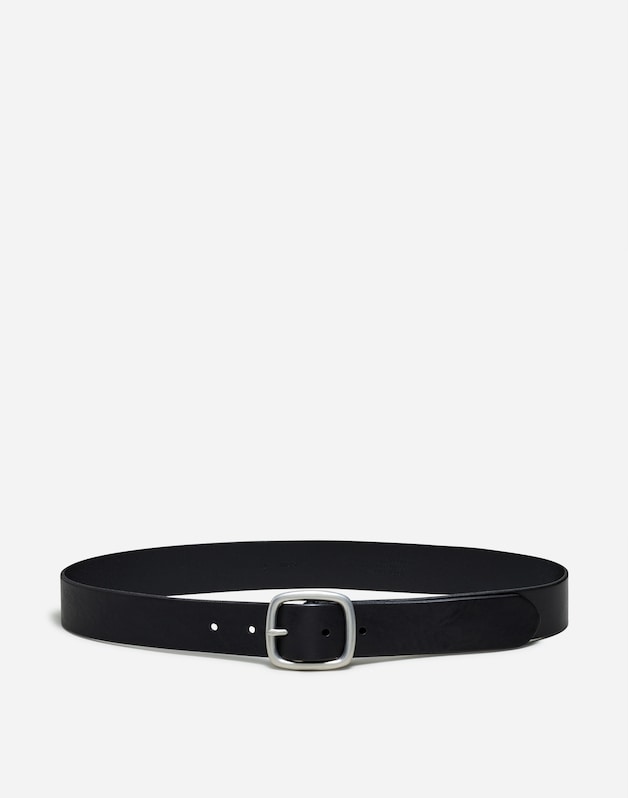 Leather Center-Bar Belt TRUE BLACK
