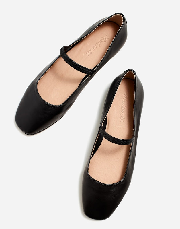 The Greta Mary Jane Flat TRUE BLACK