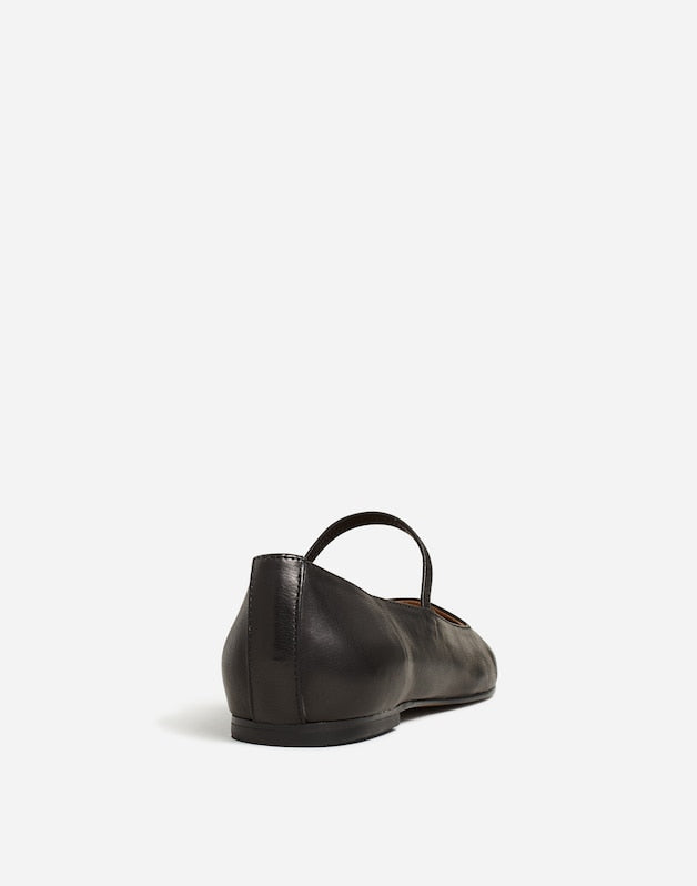 The Greta Mary Jane Flat TRUE BLACK