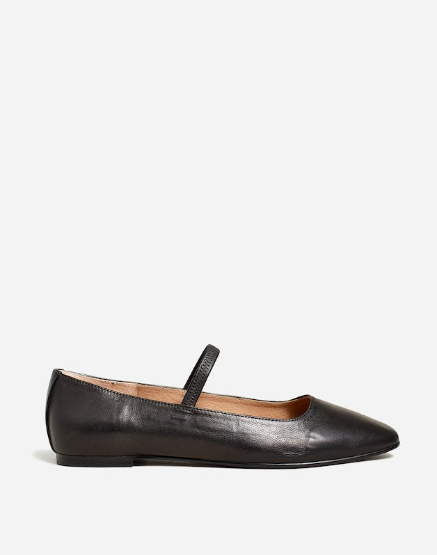 The Greta Mary Jane Flat TRUE BLACK