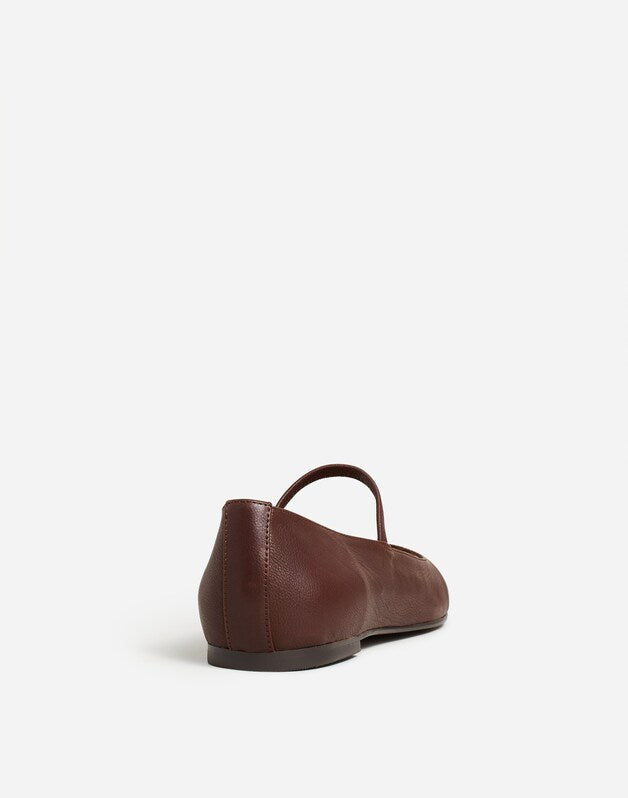The Greta Mary Jane Flat CHOCOLATE RAISIN