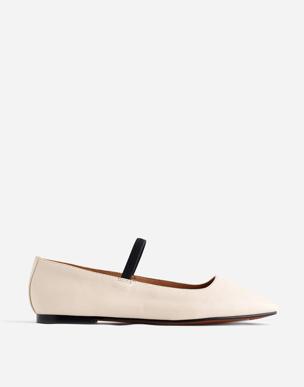 The Greta Mary Jane Flat ECRU