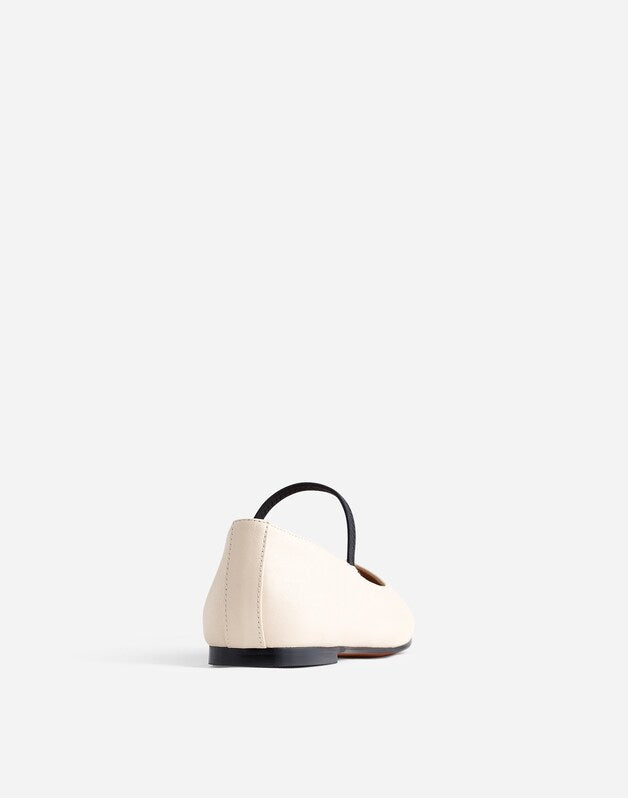 The Greta Mary Jane Flat ECRU