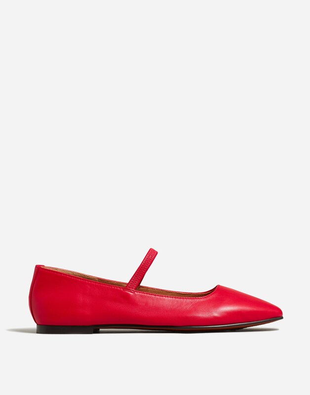 The Greta Mary Jane Flat KILT RED