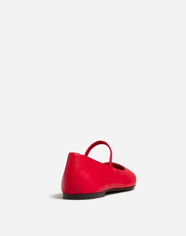 The Greta Mary Jane Flat KILT RED