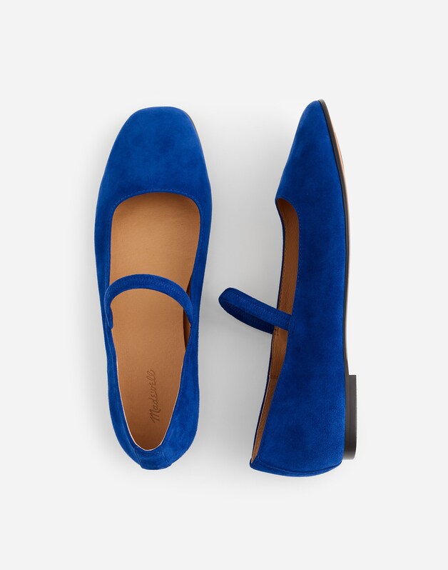 The Greta Mary Jane Flat in Suede DEEP ROYAL